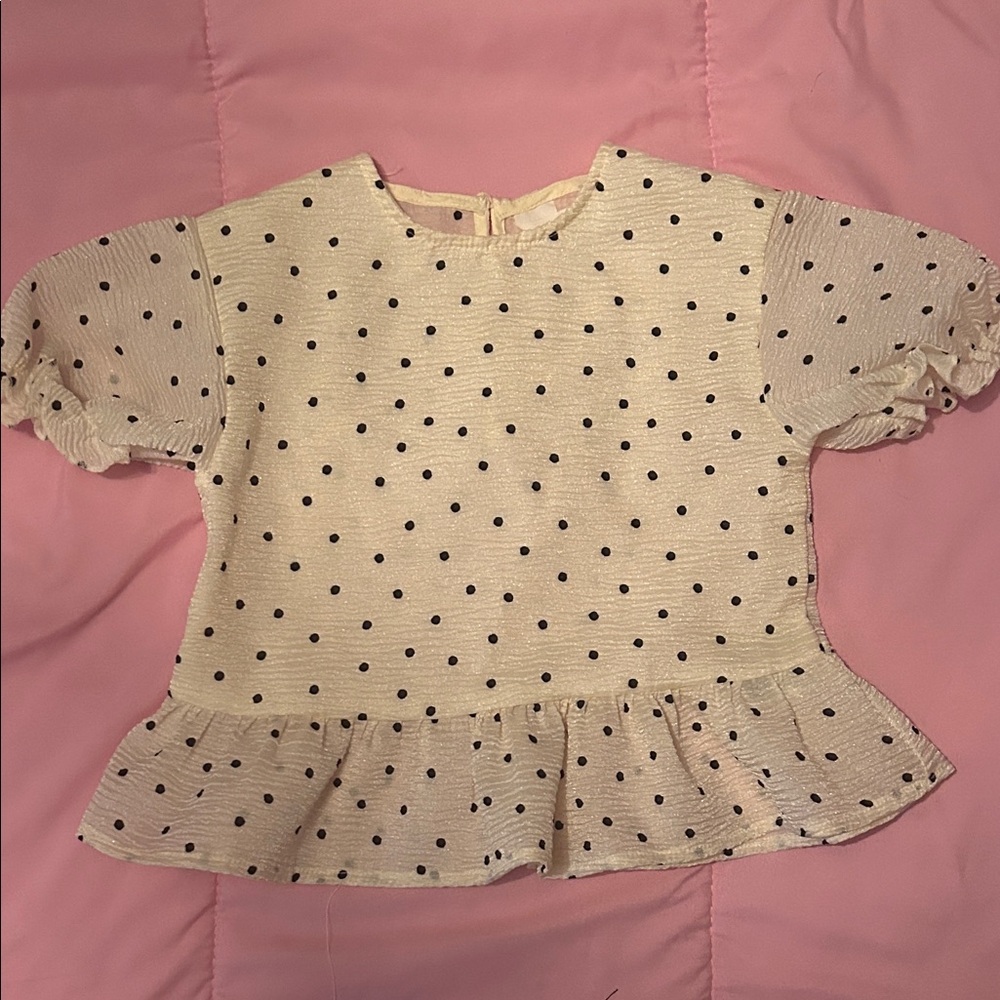 H&M Cream Polka Dot Kids Blouse